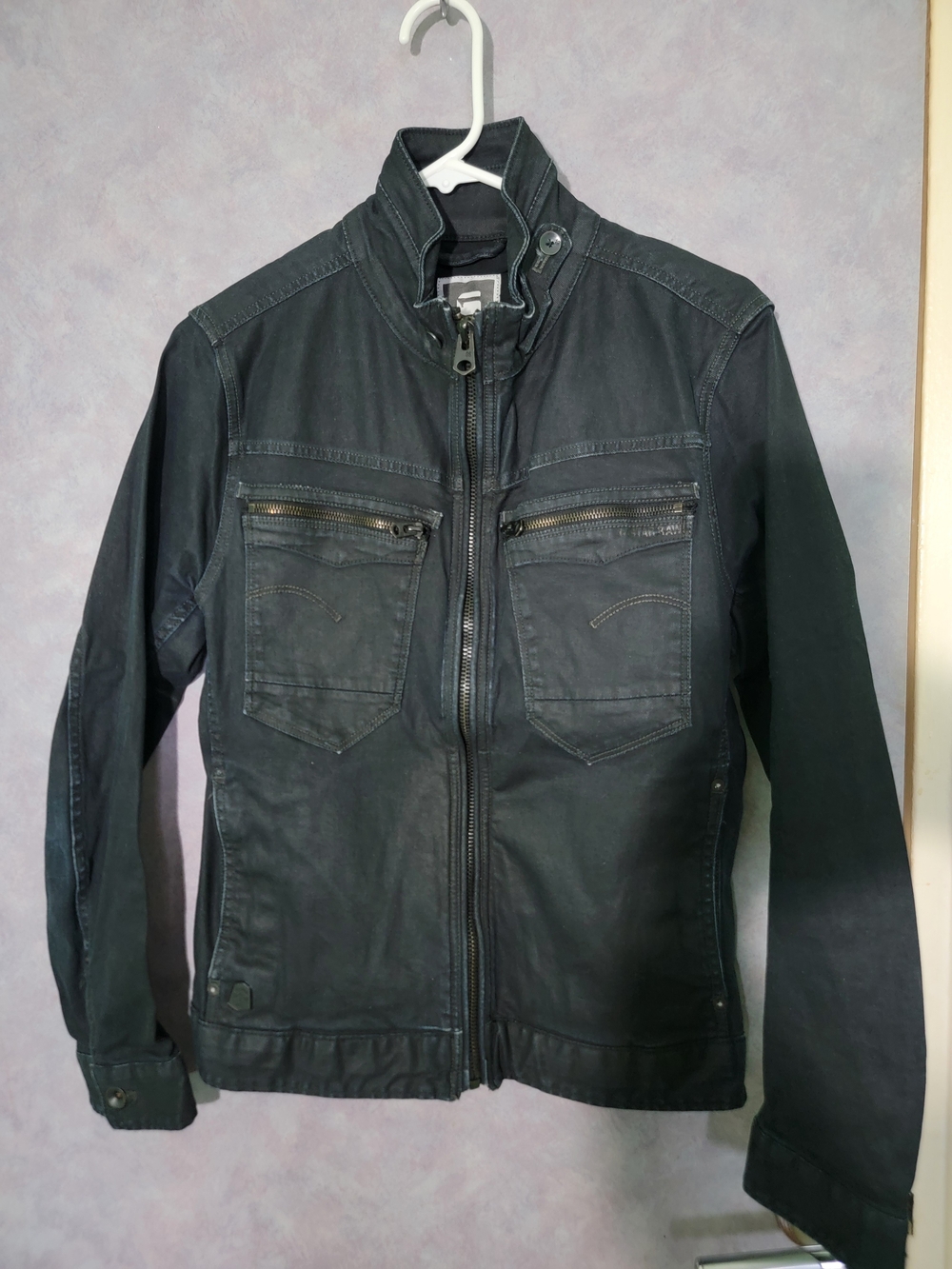 Vntg G-Star Men's Black Zip-Up Lightweight Shirt Jacket